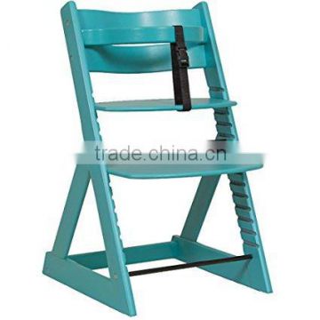 Wooden baby feeding high chairs in blue