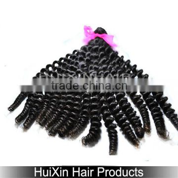 Uprocessed Virgin Cambodian hair 12''-32''inches spiral curly hair,MOQ:1pc