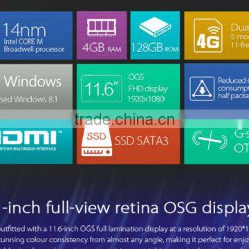 Hot Sell!! 11.6 Inch Intel Wins 8.1 4GB RAM 128GB ROM 5.0MP Camera Front Black Back Blue 4G LTE Tablet PC Cube i7 Tablet photo-6