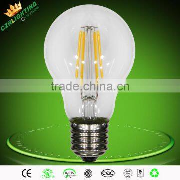 Hot selling glass cover 4w led light bulb with 4pcs filament