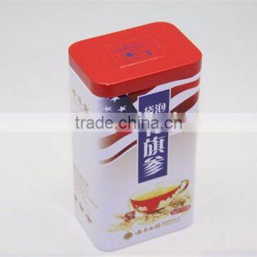 rectangular mini tea caddy tin can