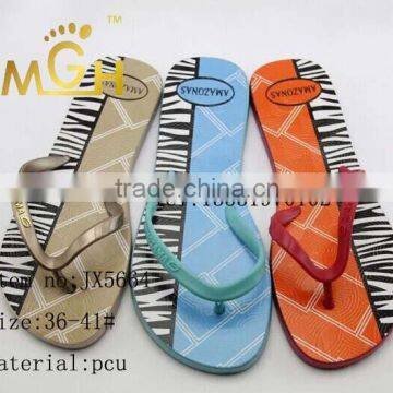 colorful fashion pcu ladies slipper