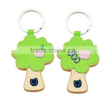 New Style Metal Tree Leather Keychain