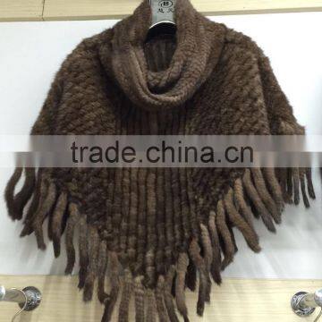 2015 hot selling factory wholesale new sexy girls knitted mink fur shawls