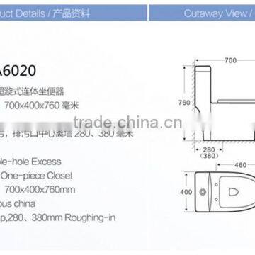 Bathroom Ceramic Siphonic Vortex Types wc Toilet Size photo-2