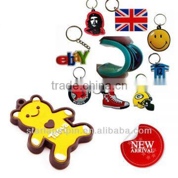 Promotional Eco-friendly 3d custom rubber keychain