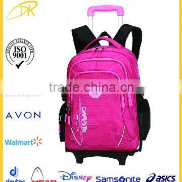 Professional bag manufacturer kids trolley school bags for girls, wheeled backpack for the school