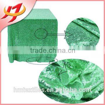 New cheap Hot sale fancy 100% polyester embroidery sequence wedding silver metallic sequin table cloth