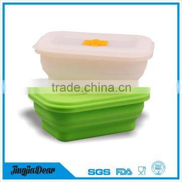 space saving product silicone delicate foldable lunch box/silicone food container