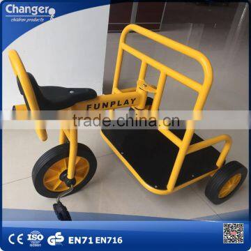 Yellow Metal EN71 children tricycle rubber wheel