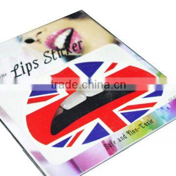 OEM New Fashionable lip sticker country flag temporary tattoo sticker for girls