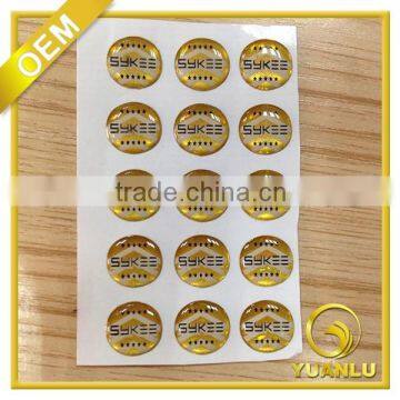 custom crystal clear epoxy resin stickers