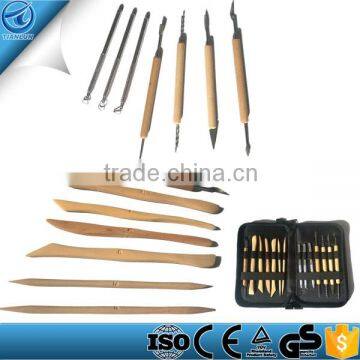 Zipper Bag Pack Wooden Modeling Clay Tool Set for Sculpting