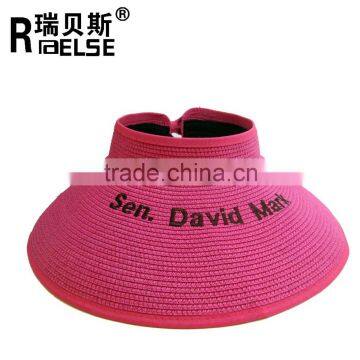 girl lady beach sun visor hat foldable roll up wide brim straw hat