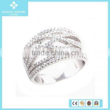 2015 Latest Design 925 Silver Diamond Ring Fashion Jewelry Wholesale