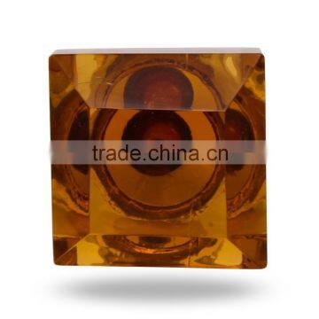 glass Big Square Knob (amber)