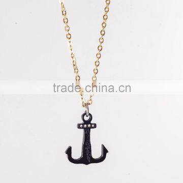 Cool Design Stainless Steel Men Black Anchor Pendant Design