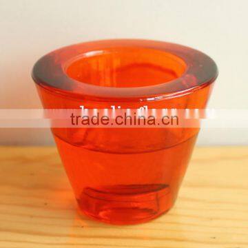 Red Blue Orange Small Cup Glass Candlestick