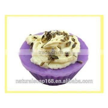 beautiful purple with cream decorative cake shaped soap