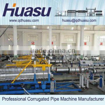 HUASU Brand Plastic PVC Twin Wall Corrugated Pipe Extrusion Line Machine