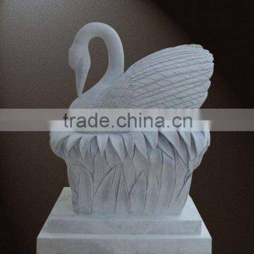 Marble swan sculpture