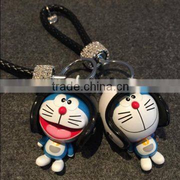 blue dora cat keychains, custom rubber keychains, custom rubber blue dora cat keychains manufacture