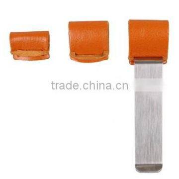 Midori trave leather money clip with leather sheath