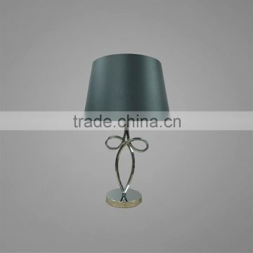 Metal Base And Body In Chrome Finish With Black Fabric Lampshade Study Table Lamp Bedside Table Lamp