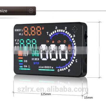 5" Large Screen Auto Car HUD Head Up Display KM/h & MPH Overspeed Warning Windshield Project Alarm System OBD2 OBD 2 Interface photo-2