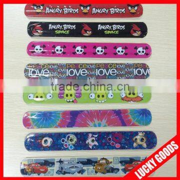 22x3cm eco-friendly kids funny promotional full color slap bracelet wholesale