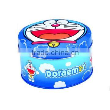 lovely cartoon round shape tin box