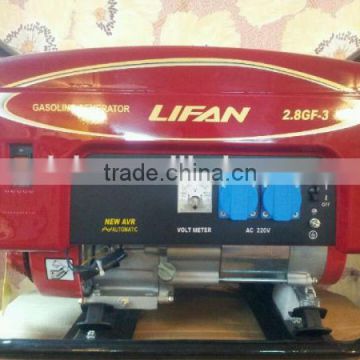 2.5kw Portable low oil gasoline generator Lifan 2.8GF-3