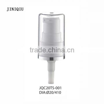 Ailminum cosmetic cream pump with over cap,20/410 aluminium cream pump,cosmetic pp cream pump