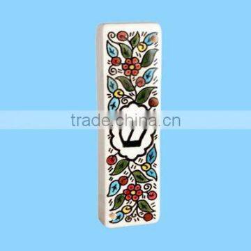 decorative hanging ceramic judaica mezuzah