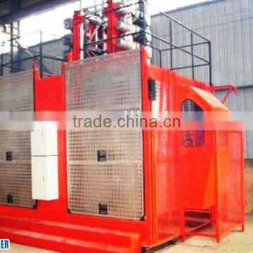 double cages construction hoist for construction site