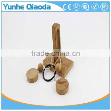 String Puzzle on Wood Base Classical Wooden Puzzle Set Solution Rope Central Brain Teaser for Adults Game photo-4