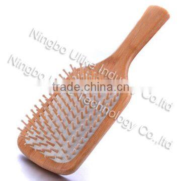 High quality large paddle natural bamboo hair brush / cushion bamboo hair brush