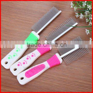 High quality Stainless steel 2 rows beauty comb for pets