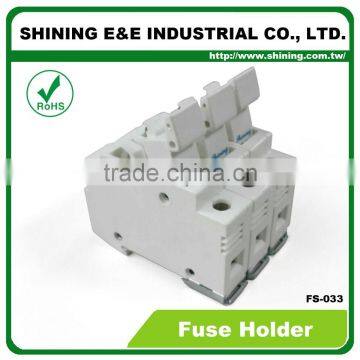 FS-033 600V DC AC 32A 3 Pole 10x38 Cylindrical Fuse Holder photo-2