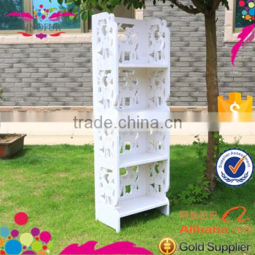 sinofur factory wpc material white color shelf cabinet upright storage cabinet