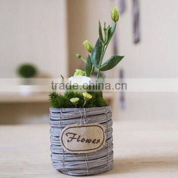 Desktop decor handmade small wicker woven baskets for flowers