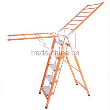 4 steps ladder with wing clothes hanger rack