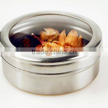 Stainless Steel Spice Tin Cans Tins Containers With Clear Deep Window photo-2