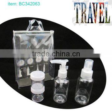 Promotioan cosmetic bathroom empty travel bottles kit travel bottle set