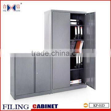 KD steel 2 doors file cabinet / 4 adjustable shelves metal filing cabinet / glass door metal wardrobe cupboard