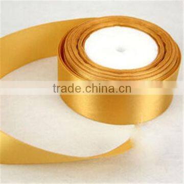 Gold Polyester satin ribbon China cheap