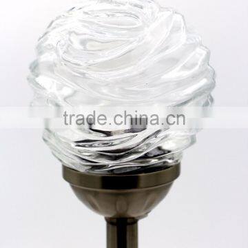 120mm Crackle Ball Stainless Steel Solar Garden Lawn LED Path Light photo-3