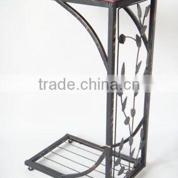 Living Room Vine Leaf Design Metal Sofa Side End Table Accent TV Tray Coffee Table photo-4