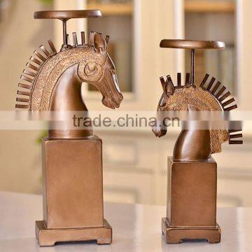 Wholesale Retro Resin Horse Head Candle Holders for Wedding photo-2