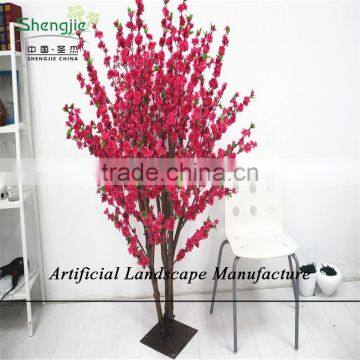 SJZJN 315 High Imitation Rose Colour Artificial Peach Blossom Tree /Fake Peach Blossom Tree photo-3
